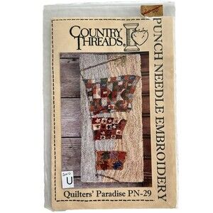 Punch Needle Embroidery Preprinted Fabric Country Threads Quilters Paradise PN29